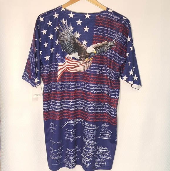 Independence Day Flag Eagle Graphic Tee Shirt L XL - Picture 7 of 8